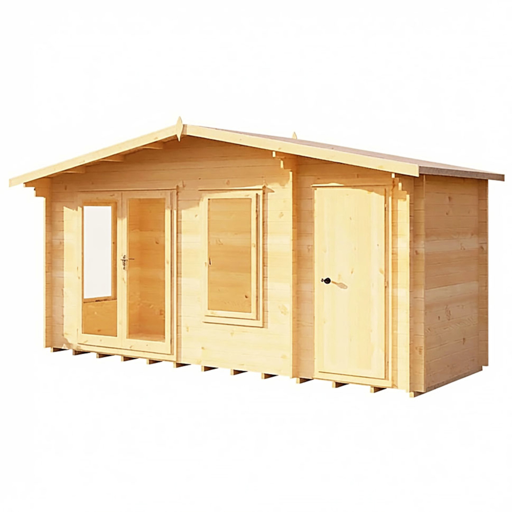 Shire Bourne 16 x 6ft Apex Garden Log Cabin Image 1