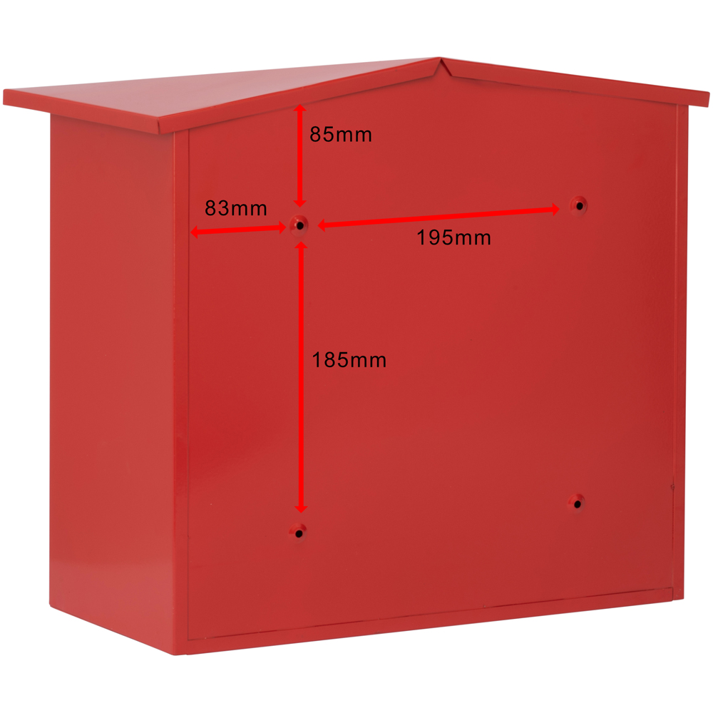 Burg-Wachter Red Mersey Wall Mounted Galvanised Steel Post Box - 39 x 34.7 x 20.6cm Image 5