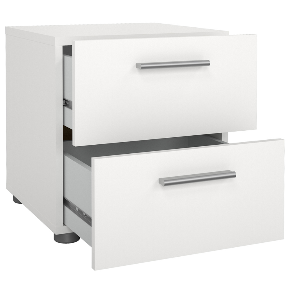 Florence 2 Drawer White Bedside Table Image 4