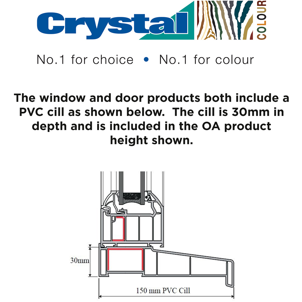 Crystal uPVC Triple Glazed Window RH Side Hung Next to a Fixed Grey White Clear Glass 1190x1115mm Image 8