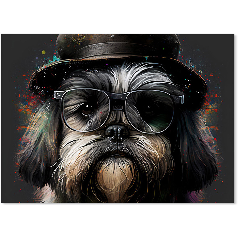 Warren Reed Designer Lhasa Apso Dog Splashart Glass Kitchen Splashback 65 x 90cm Image 2