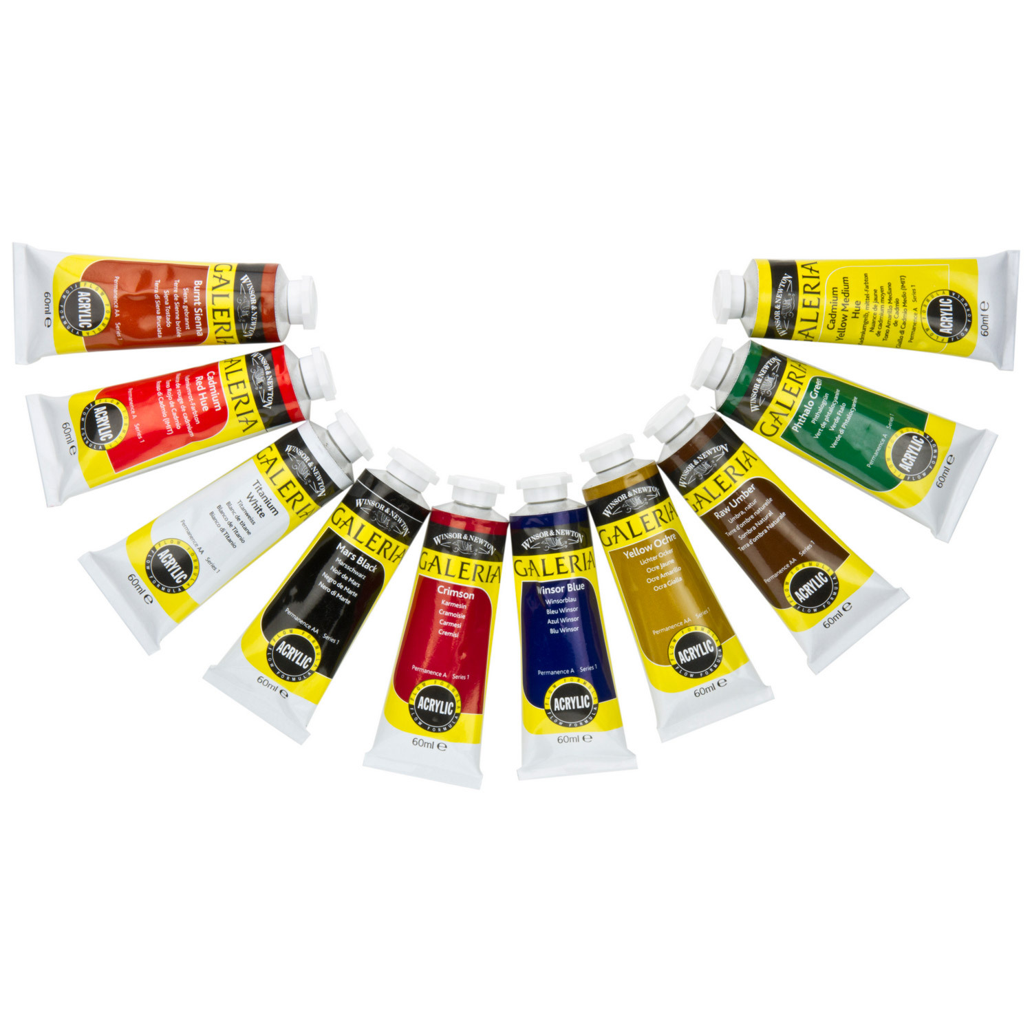 Winsor and Newton Galeria Acrylic Paint Tube 60ml 10 Pack Image 2