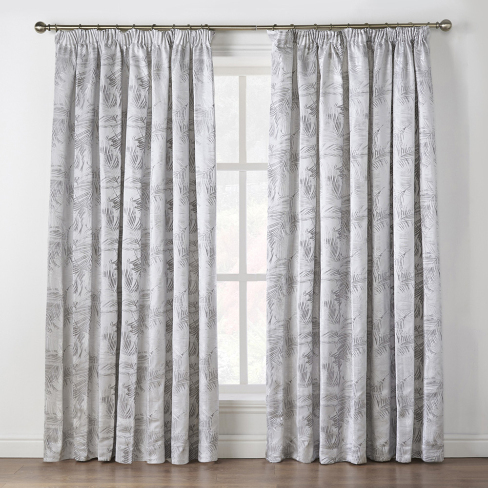 Alan Symonds Fiji Silver Pencil Pleated Curtains 228 x 274cm Image 1