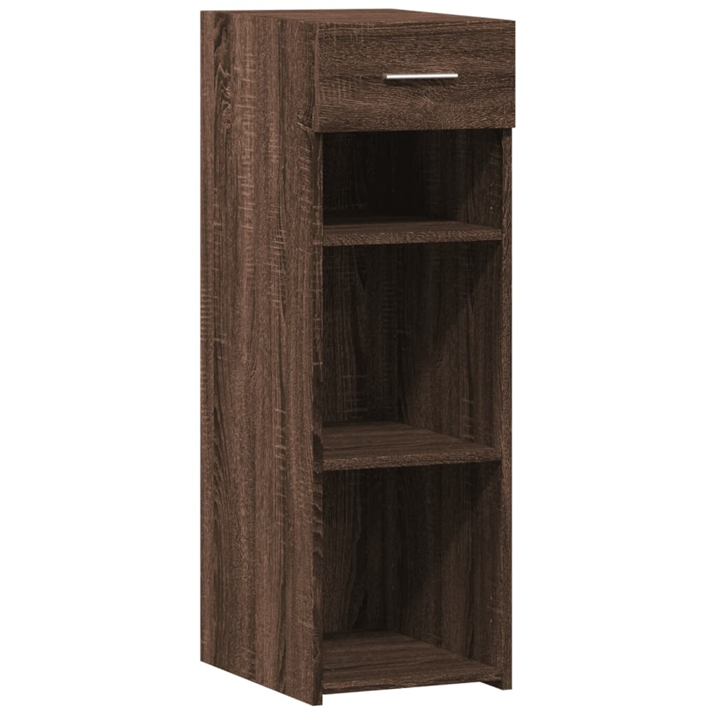 vidaXL Single Drawer 3 Shelf Brown Oak Sideboard Image 2