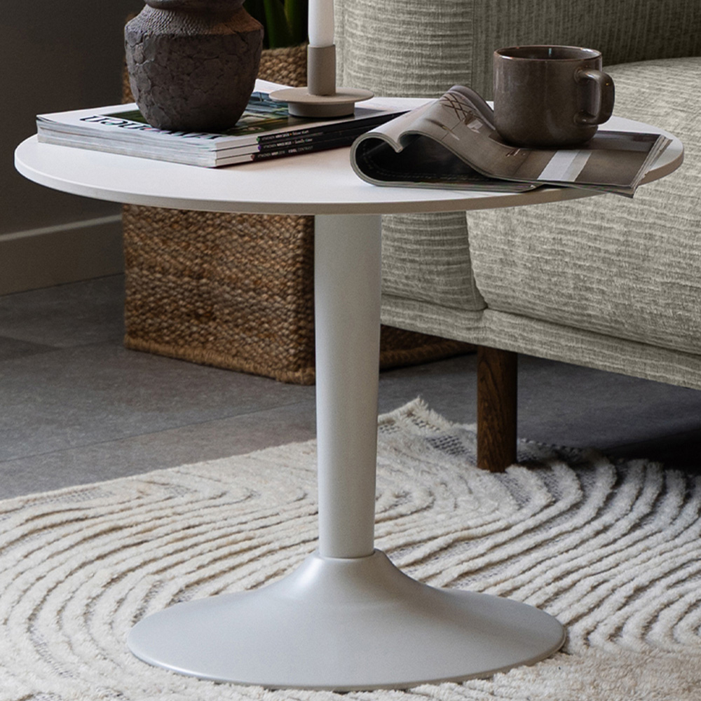 Florence Malta White Ceramic Round Coffee Table Image 1