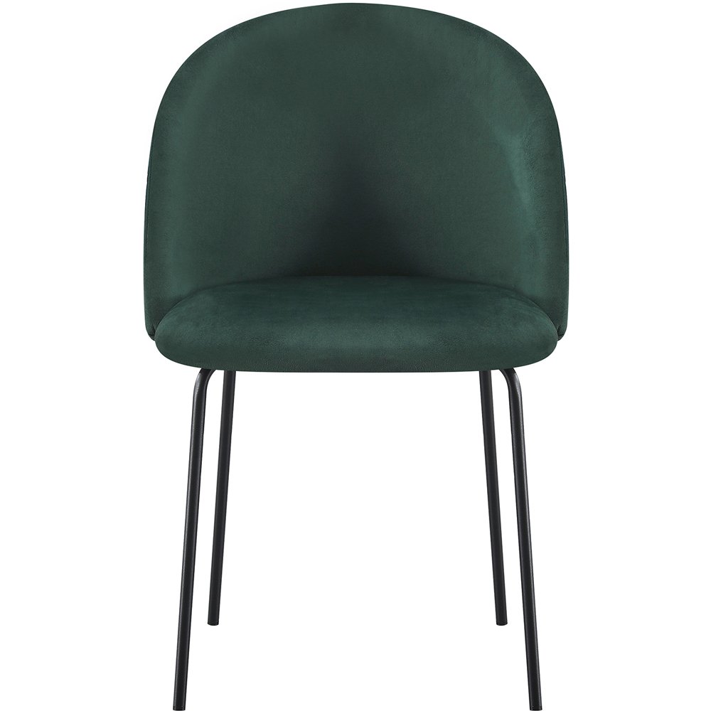 Seconique Boston Set of 4 Emerald Green Velvet Dining Chair Image 6