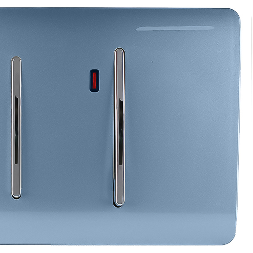 Trendi Switch 45amp and 13amp Sky Blue Cooker Switch and Plug Socket with Neon Image 3