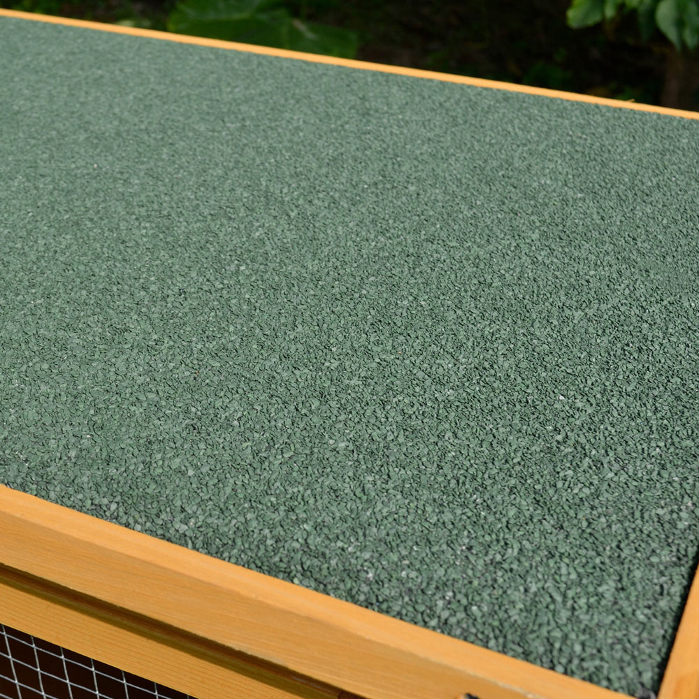 PawHut Wooden Rabbit Hutch with Hinged Top Image 2