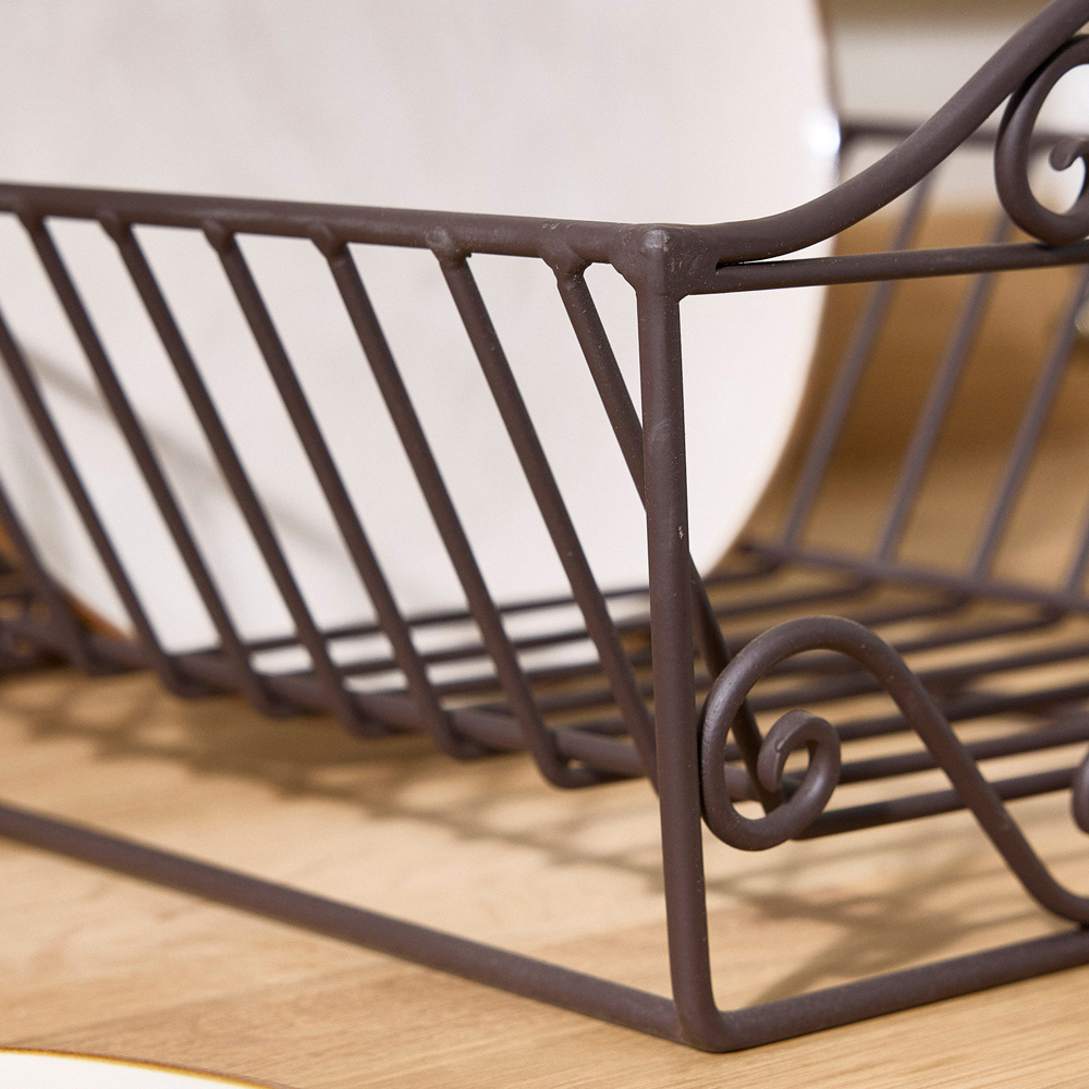 Dibor Black Cast Iron Heart Design Plate Drainer Image 4