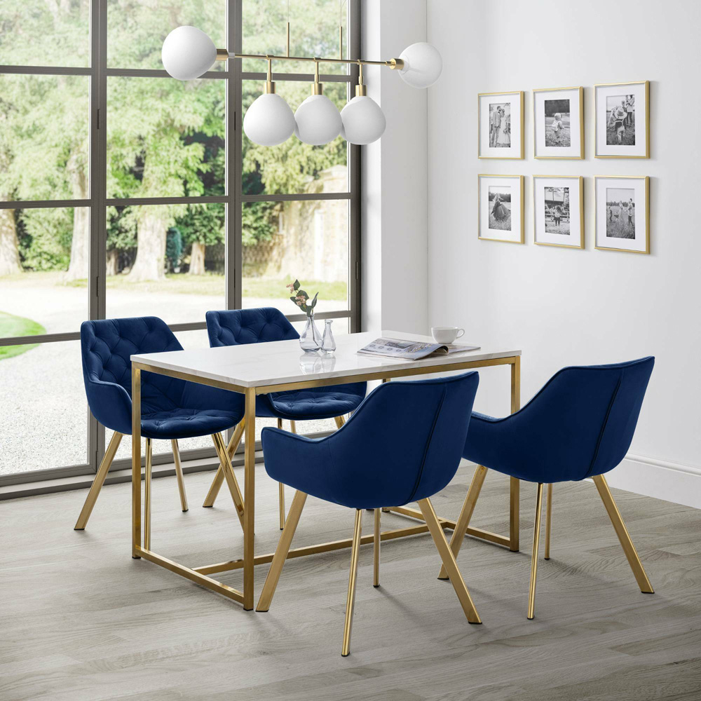 Julian Bowen Lorenzo Set of 2 Blue Dining Chairs Image 9