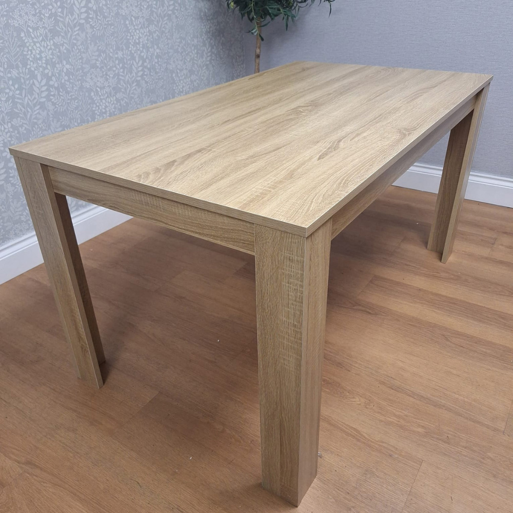 Portland 4 Seater Square Velvet Dining Set Oak Effect and Green Image 3