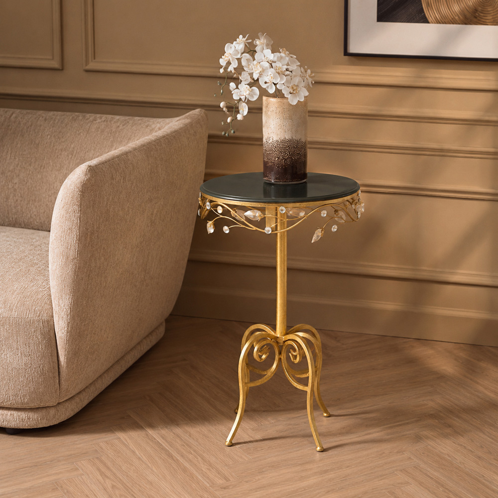 Premier Housewares Black Wooden Round Coffee Table Image 3