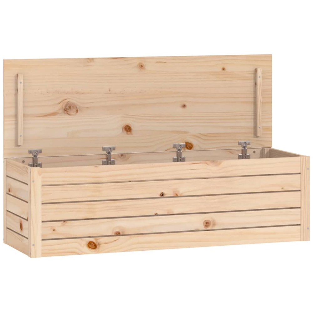 vidaXL Natural Solid Pinewood Storage Box with Lid Image 4