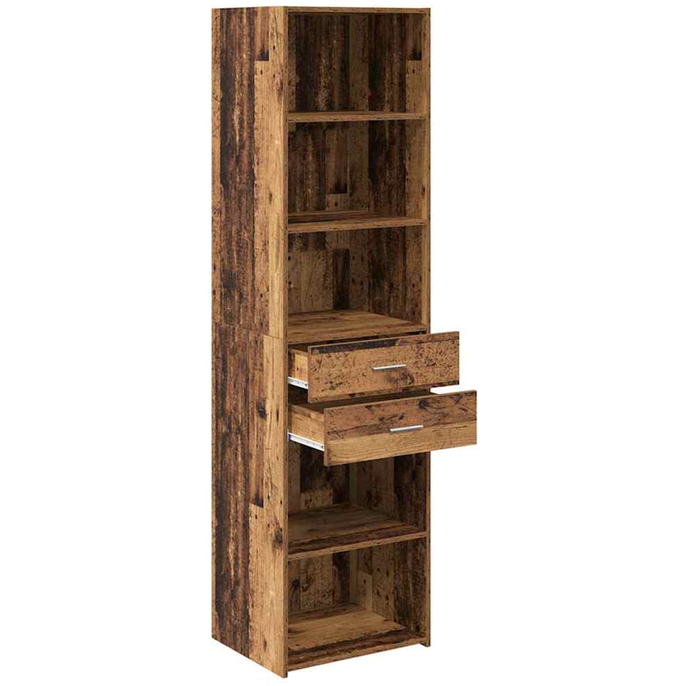 vidaXL 2 Drawer 5 Shelf Old Wood Highboard Image 4