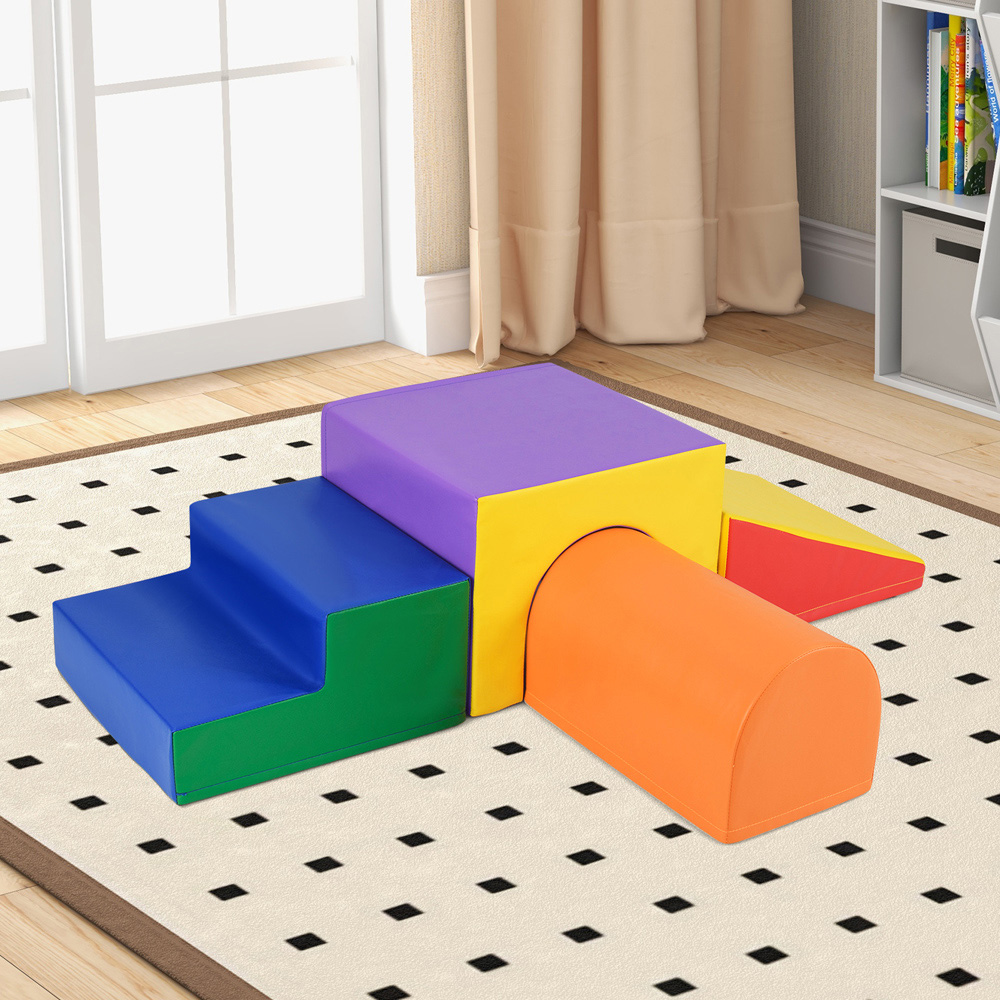 Costway 4 Piece Colourful Kids Climb and Crawl Foam Block Play Set Image 2