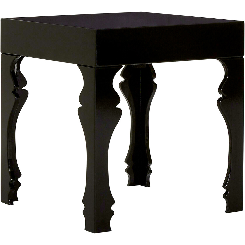 Premier Housewares Black High Gloss Wooden Side Table Image 2