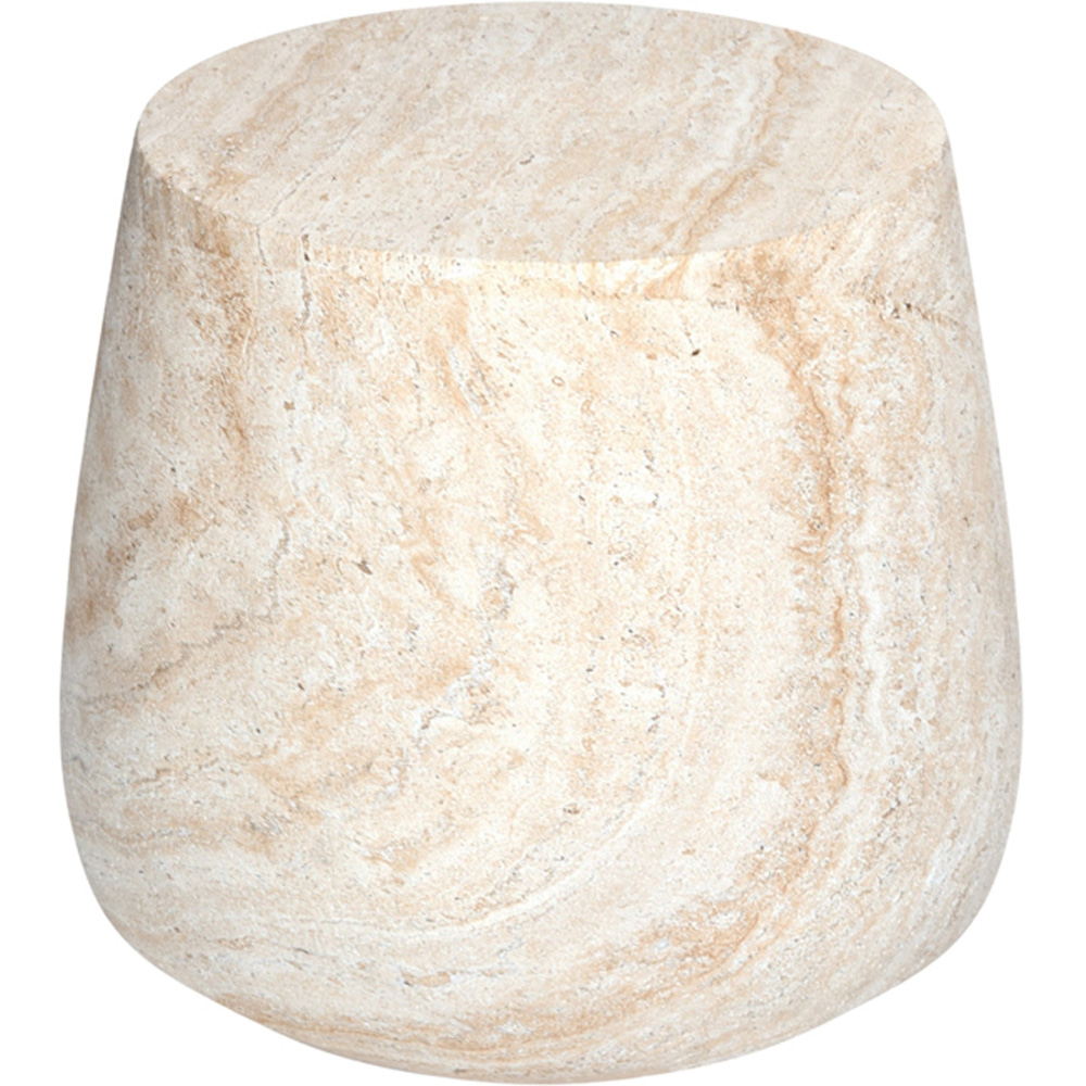Desser Pisa Travertine Effect Tapered Round Side Table Image 2