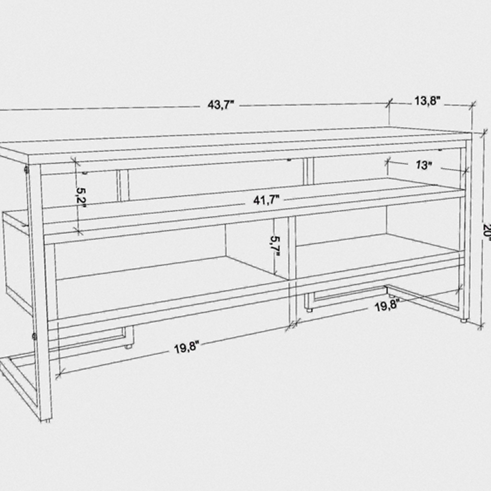 Decorotika Merrion 3 Shelf Gold and Oak TV Unit Image 7