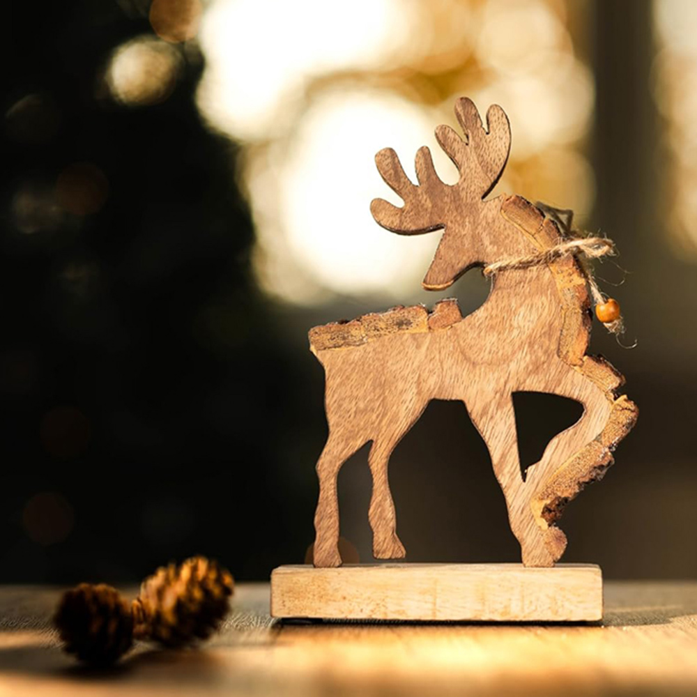 Marco Paul Wooden Reindeer Christmas Decoration Image 5