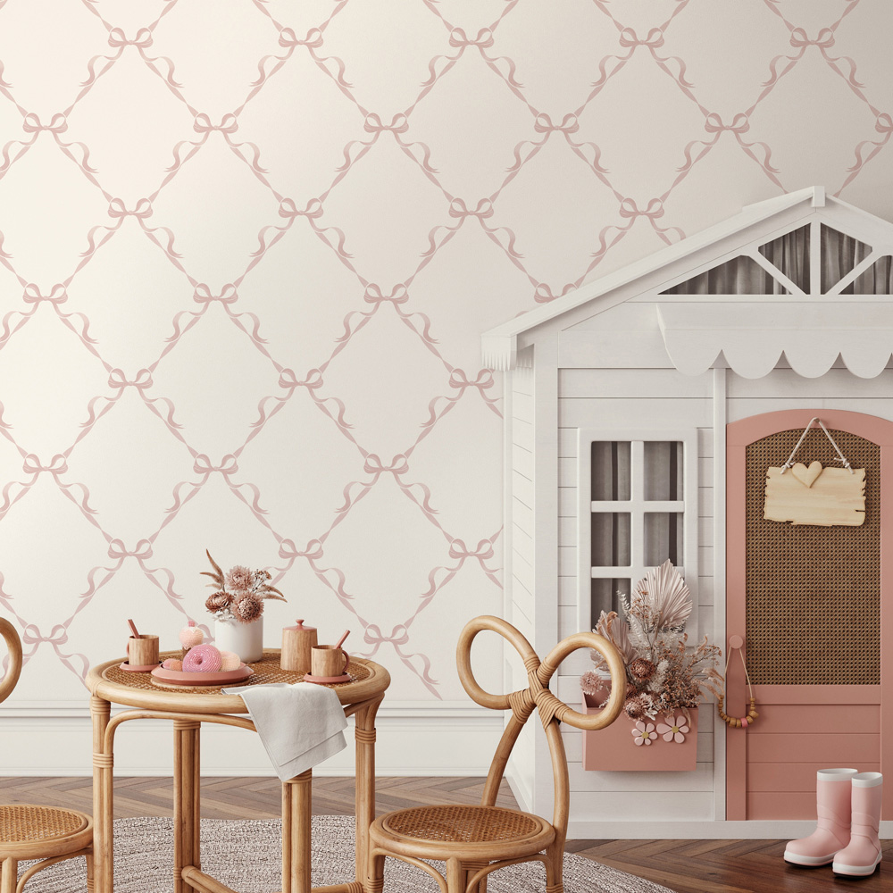 Holden Decor Tied With a Bow Cream and Pink Wallpaper Image 3