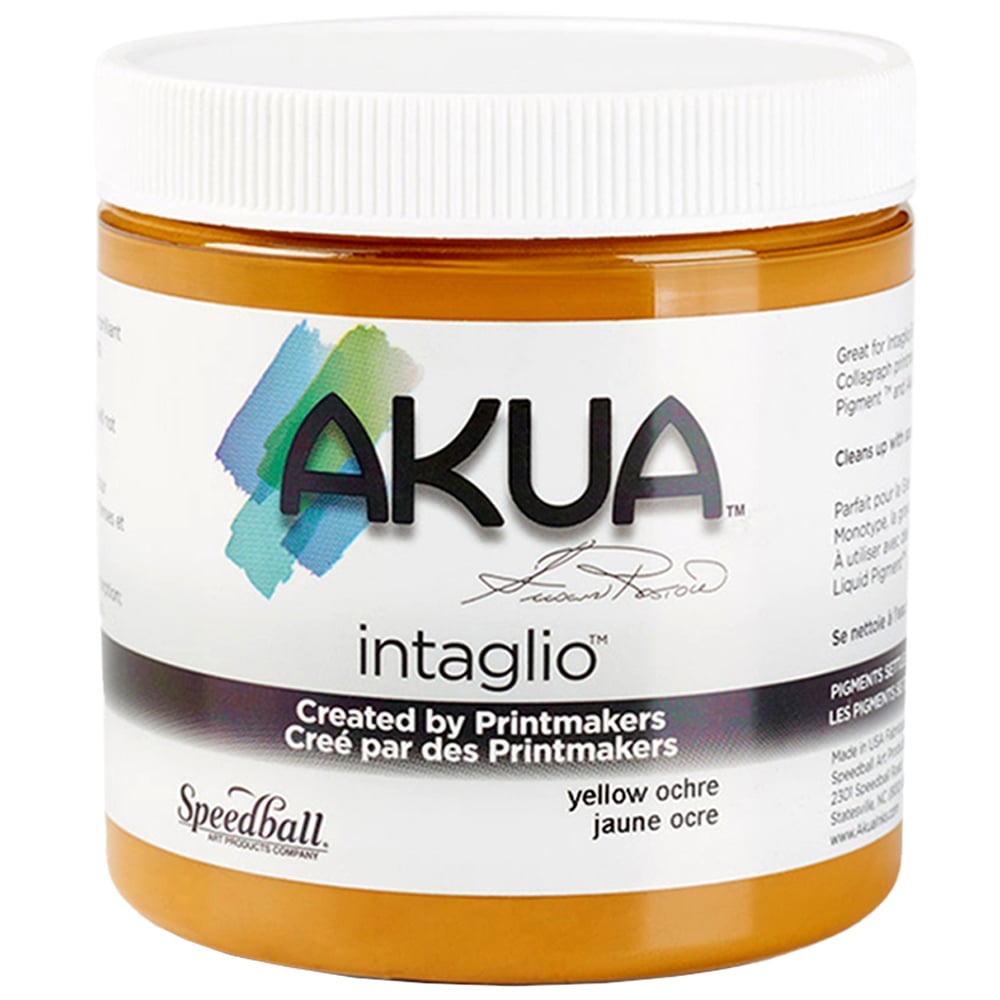 Speedball Akua Intaglio Yellow Ochre Water Based Printing Ink 236ml Image
