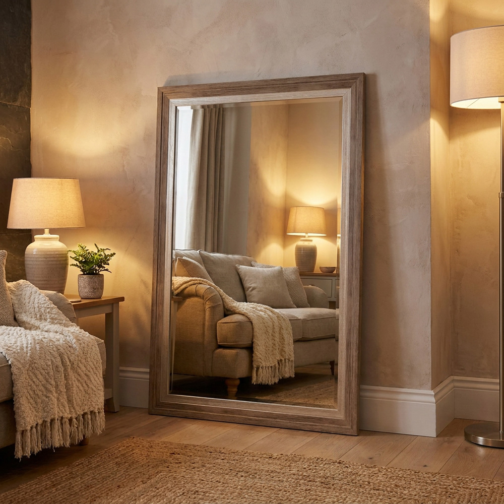 Arbury Stepped Mirror Brown Image 4