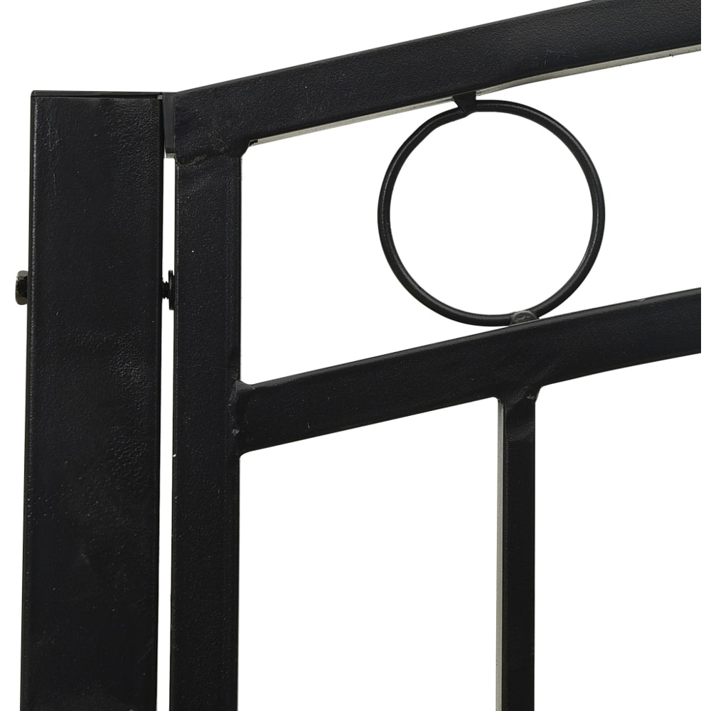 vidaXL 2 Seater Black Steel Garden Bench with Table Image 6