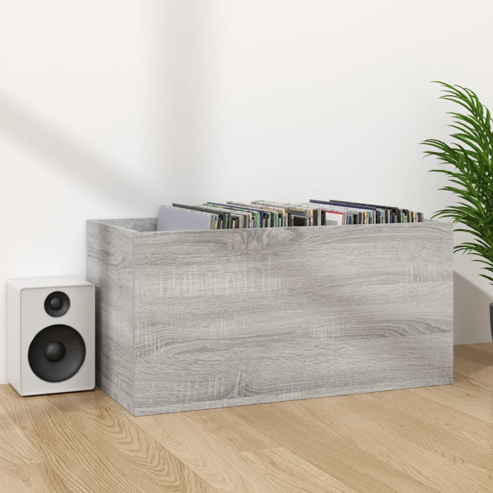 vidaXL 2 Open Shelf Grey Sonoma LP Storage Unit Image 7