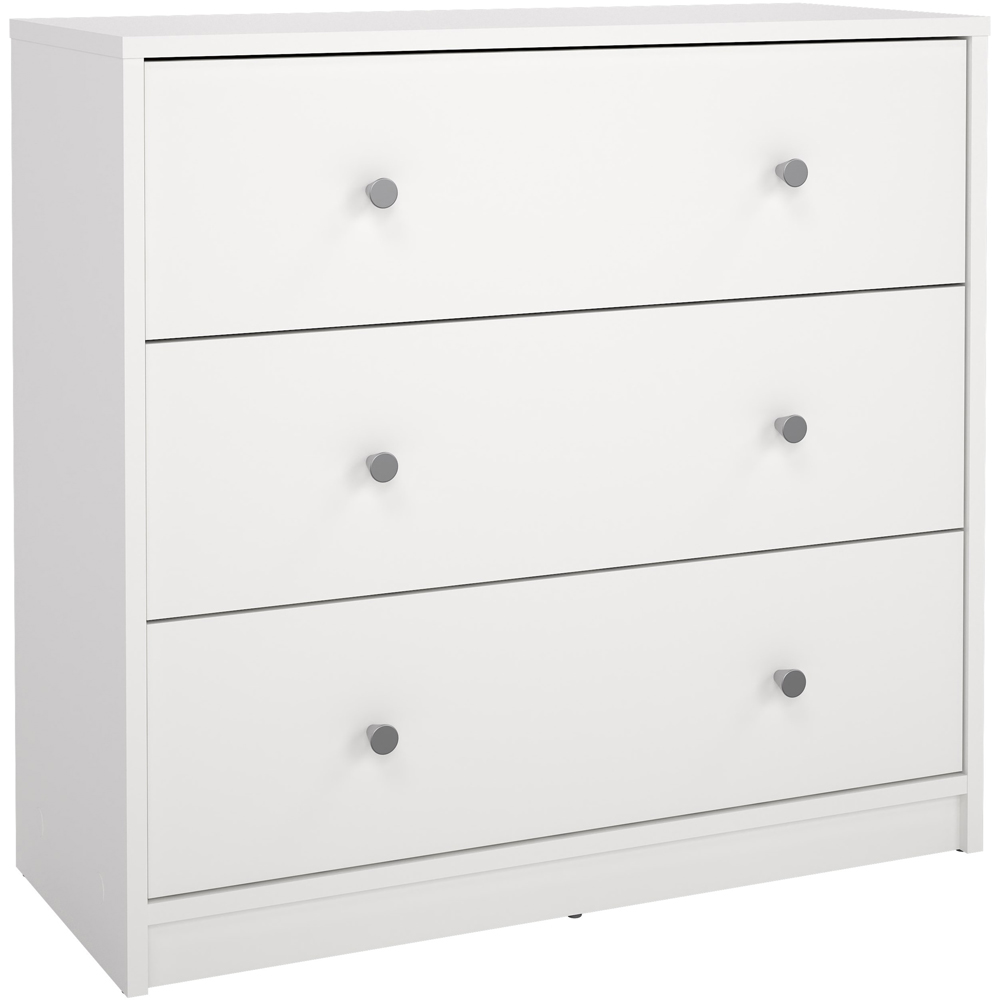 Furniture To Go May 3 Drawer White Chest of Drawers Image 2