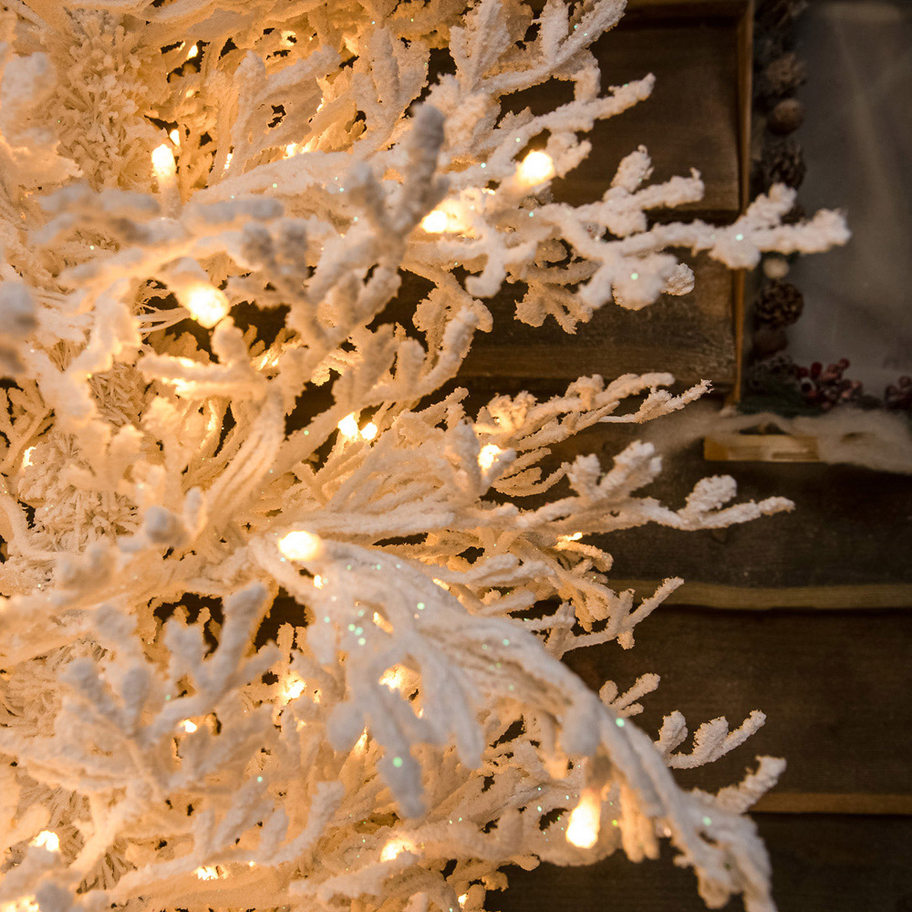 The Christmas Centre 300 Warm White LED Pre-Lit Snow Effect Light-Up Xmas Tree 6ft Image 3