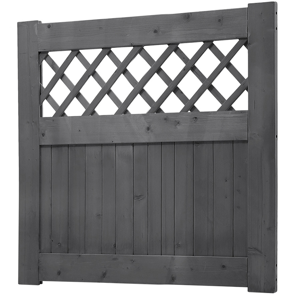 Living and Home Rhombus Wooden Garden Fence Gate with Latch 90 x 90cm Image 1