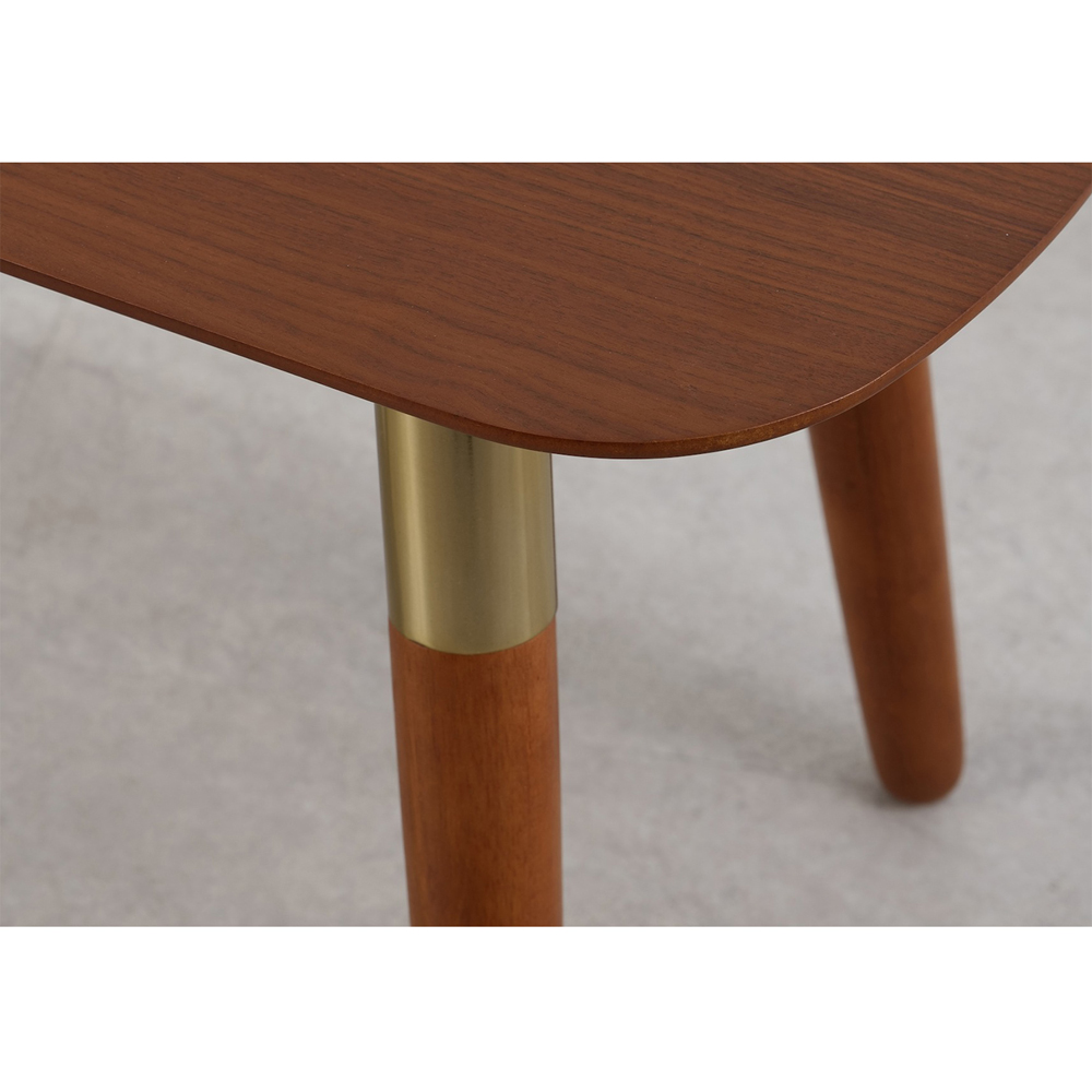 Flair Edelweiss 4 Seater Dining Table and Bench Set Walnut and Brass