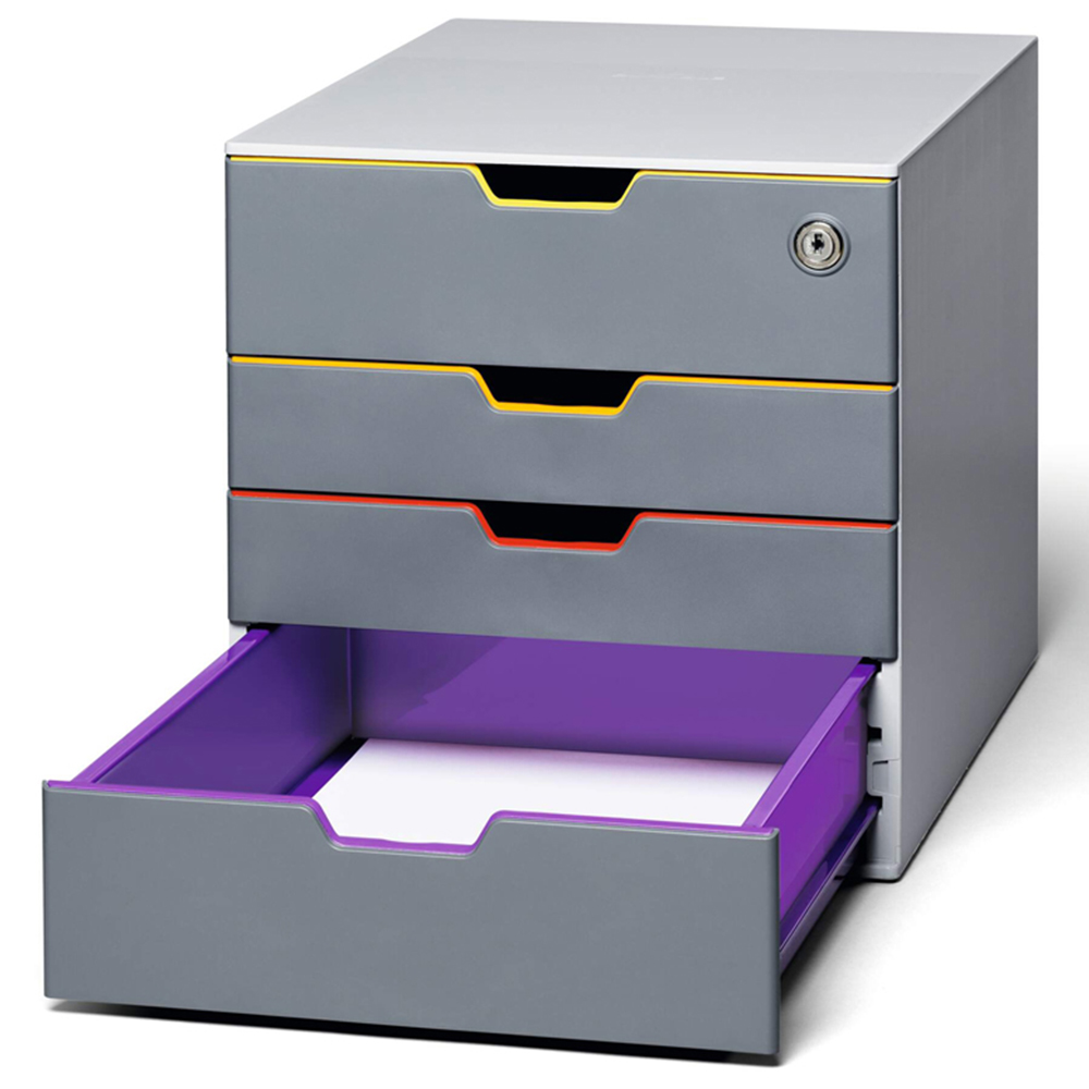 Durable VARICOLOR Safe A4+ 4 Drawer Lockable Colour Coded Desk Organiser Image 7