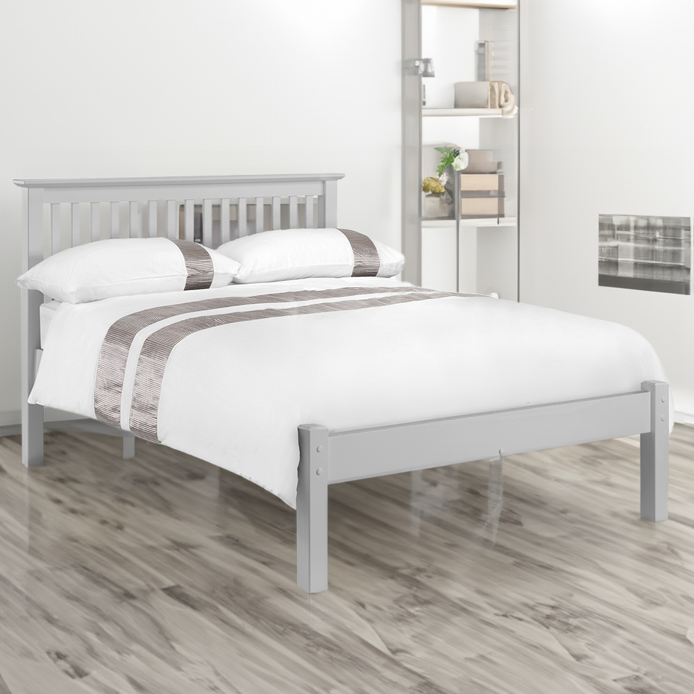 Julian Bowen Barcelona Double Dove Grey Low Foot End Bed Frame Image 1