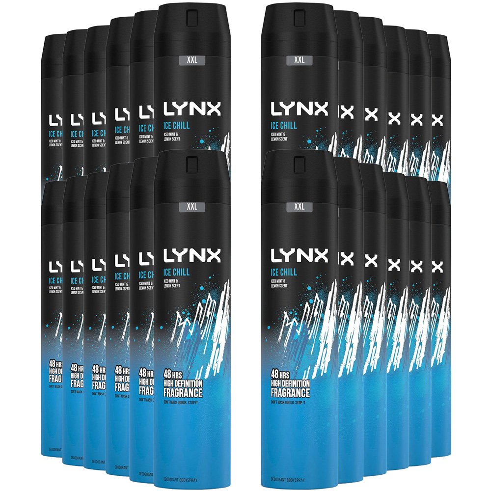 Lynx Ice Chill Iced Mint and Lemon 48H Protection Deodorant Body Spray 250ml 24 Pack Image 1