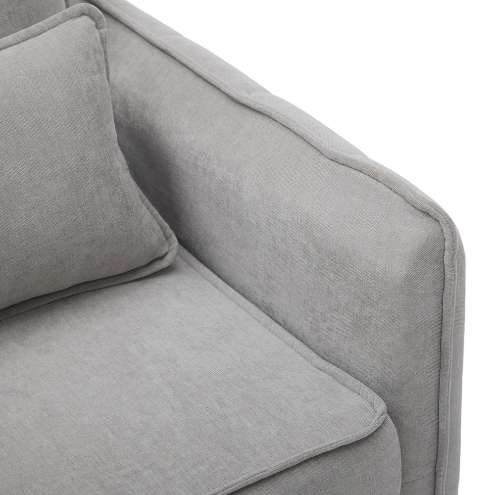 Living and Home Light Grey Chenille Sofa Chair Image 5