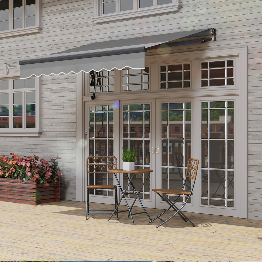 Outsunny 2.5 x 2m Dark Grey Electric Retractable Awning Image 4