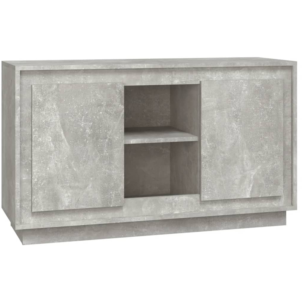 vidaXL 2 Door 2 Shelf Concrete Grey Wooden Sideboard Image 2