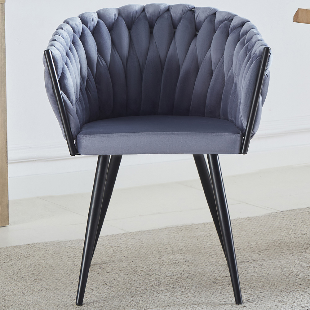 Artemis Home Baiano Set of 2 Grey Fabric Dining Chair Image 1