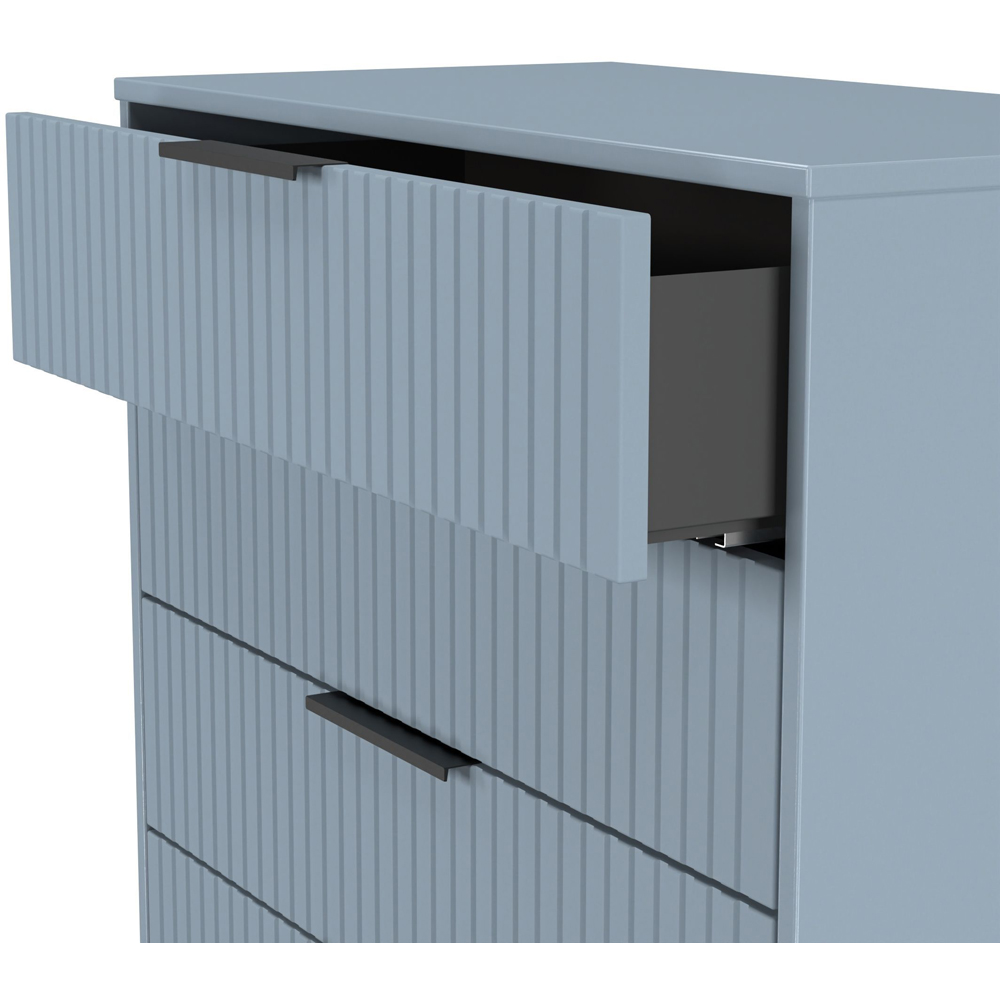 Crowndale Fluted 4 Drawer Denim Blue Chest of Drawers Ready Assembled Image 6