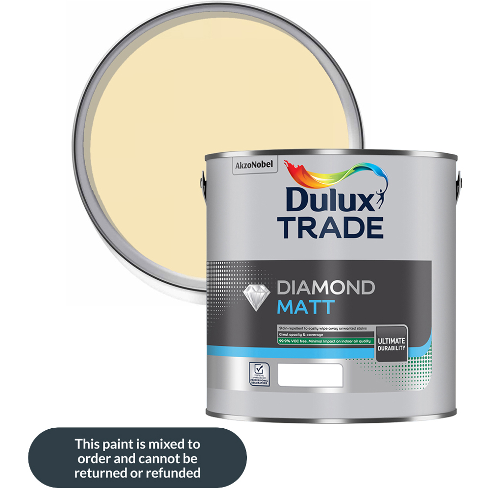 Dulux Trade Wild Primrose Walls and Ceilings Diamond Matt Paint 2.5L Image 1