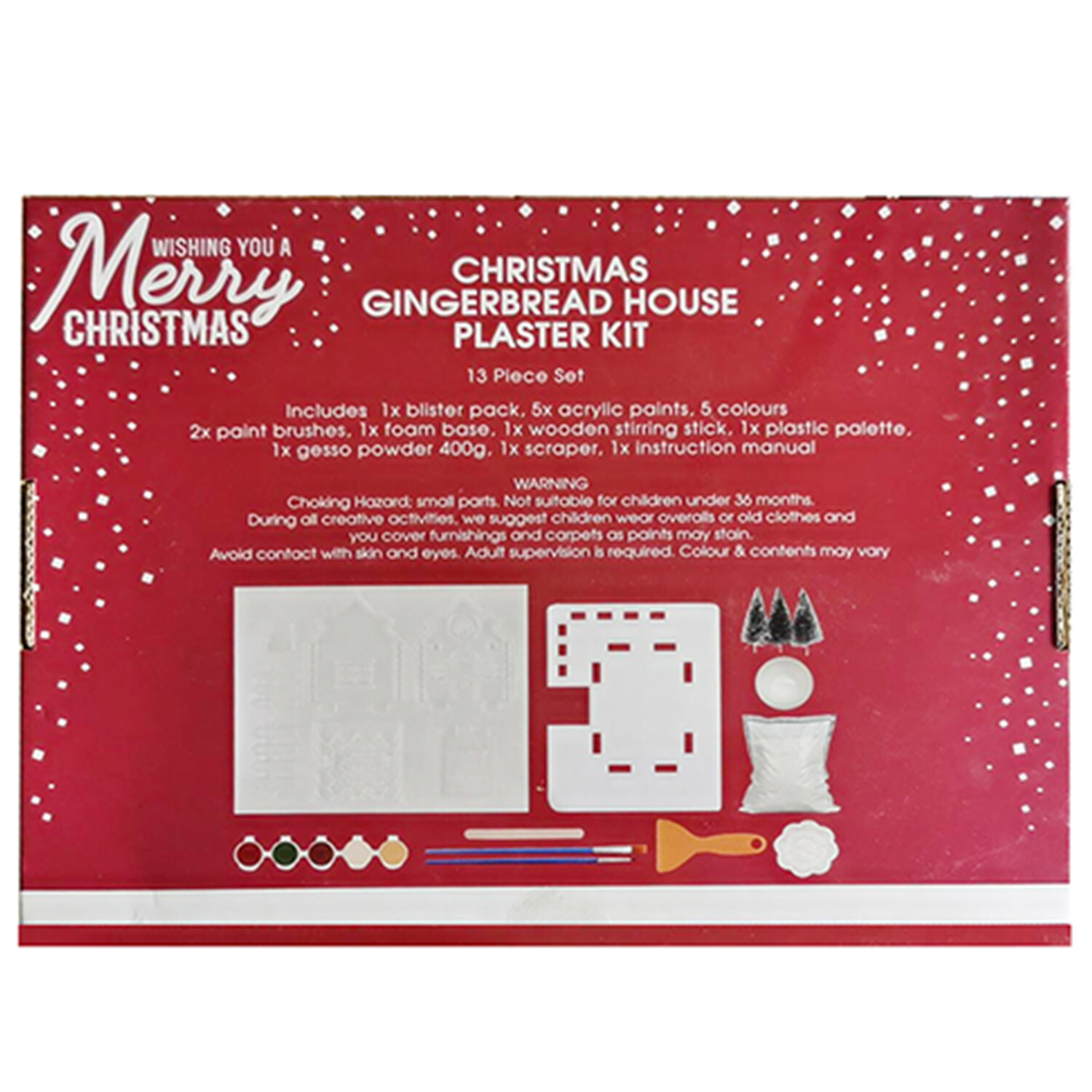 Make Your Own Gingerbread House Plaster Kit - Red Image 2