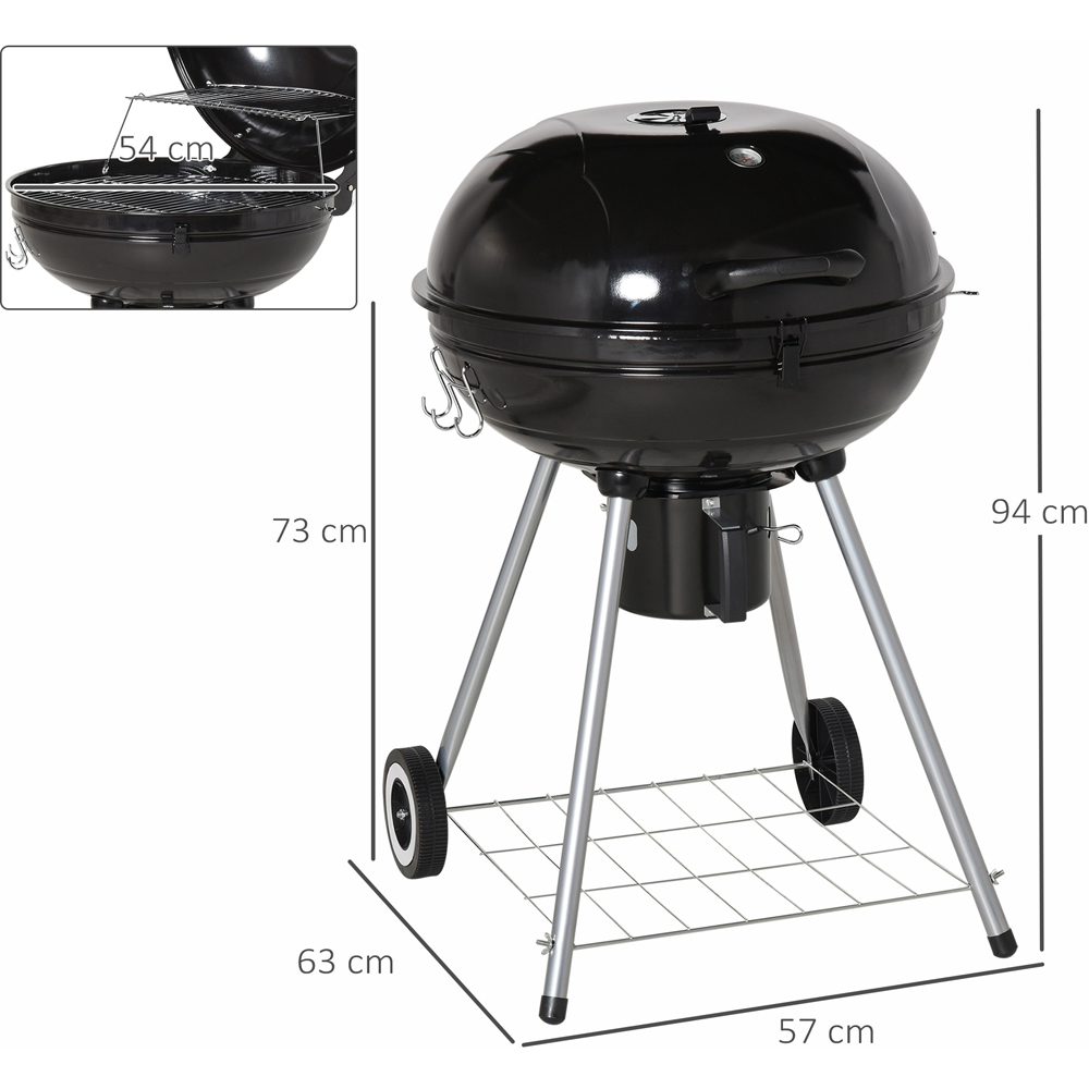 Outsunny Black Portable Kettle Charcoal BBQ Grill Image 7