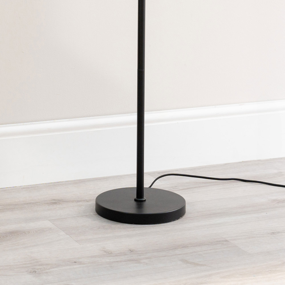 ValueLights Marissa Beige and Gold Shade Black Ball LED Floor Lamp Image 3
