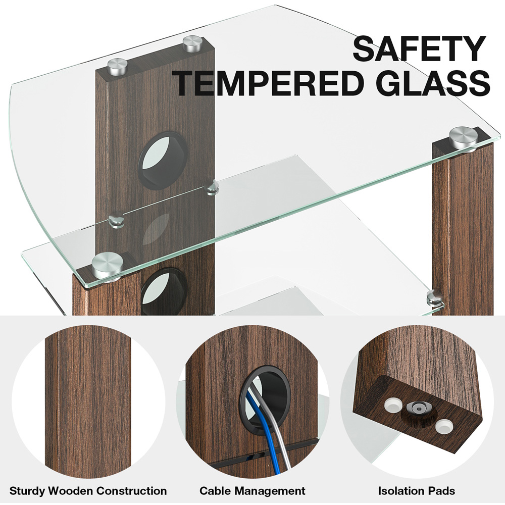 TTAP Walnut 4 Shelf HiFi Entertainment Rack Image 6