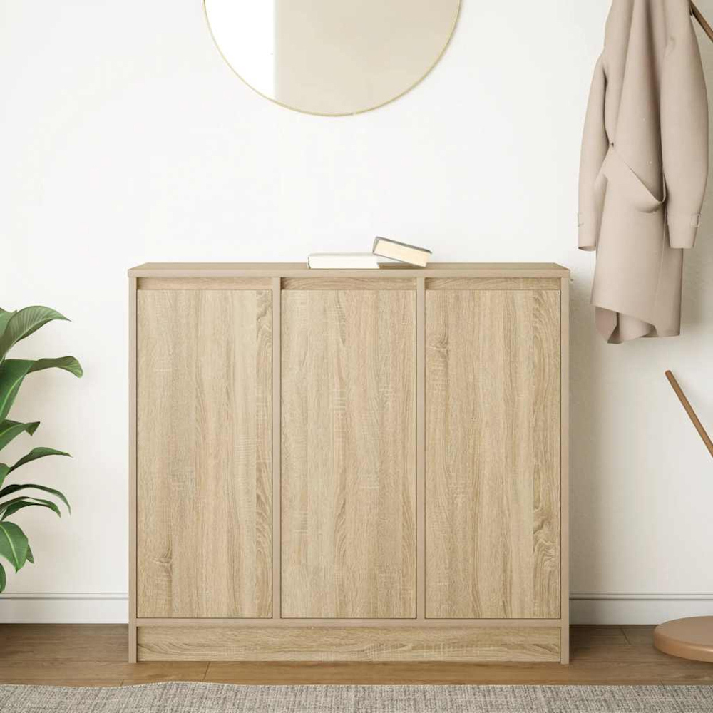 vidaXL 3 Door Sonoma Oak Sideboard Image 9