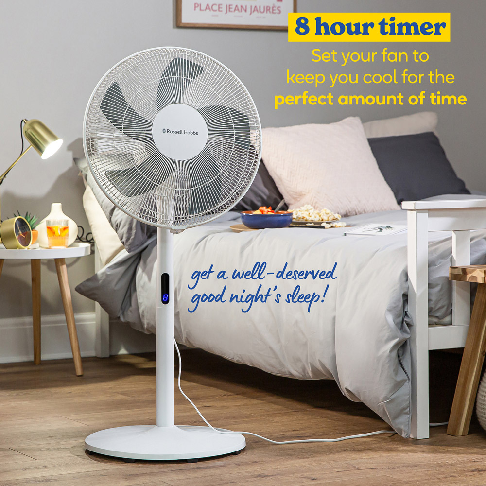 Russell Hobbs 3-in-1 White Adjustable Height Pedestal Fan with Remote Image 5