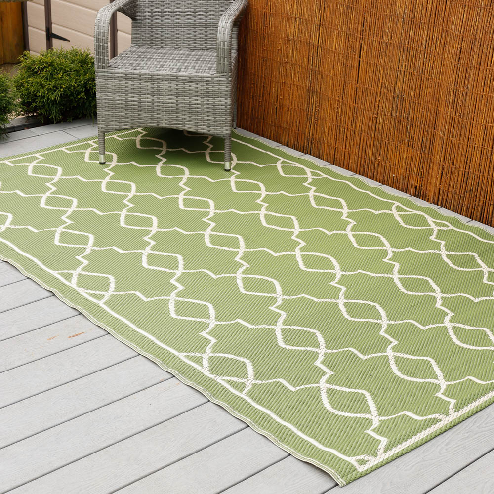 Streetwize Vintage Cream and White Reversible Outdoor Rug 150 x 250cm Image 7