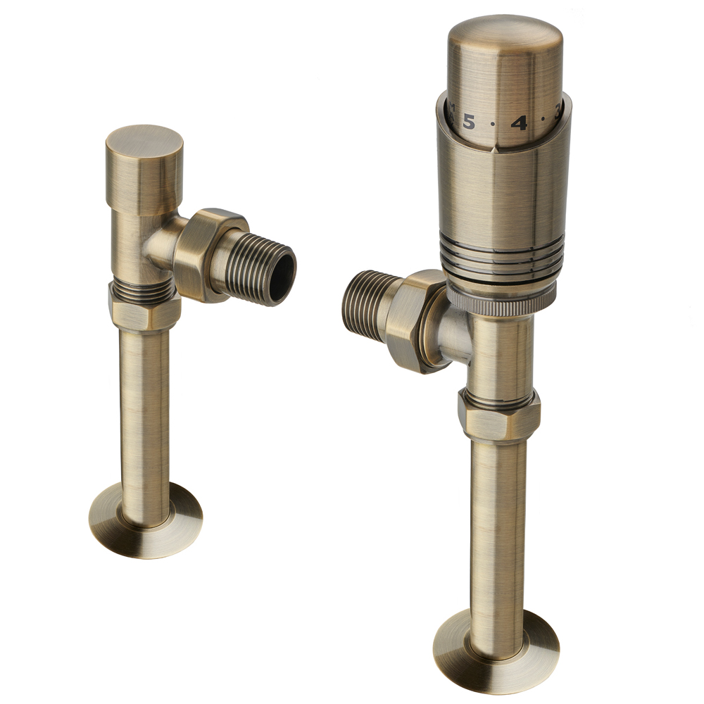 Terma Antique Brass Pipe Sleeving and Metal Collar Set 130mm Image 4