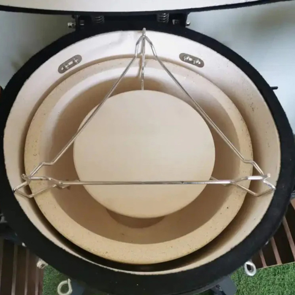 MonsterShop Elevator and Heat Deflector 3 in 1 Pizza Stone for Kamado BBQ Oven 18 inch Image 6